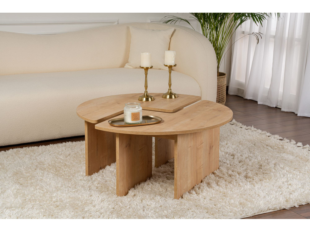 Couchtisch aus Holz "Moira" 90 x 90 x 41 cm - Eiche