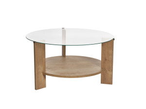 Couchtisch „Clara“ aus Holz – 75 x 75 x 40 cm – Transparente Saphir-Eiche