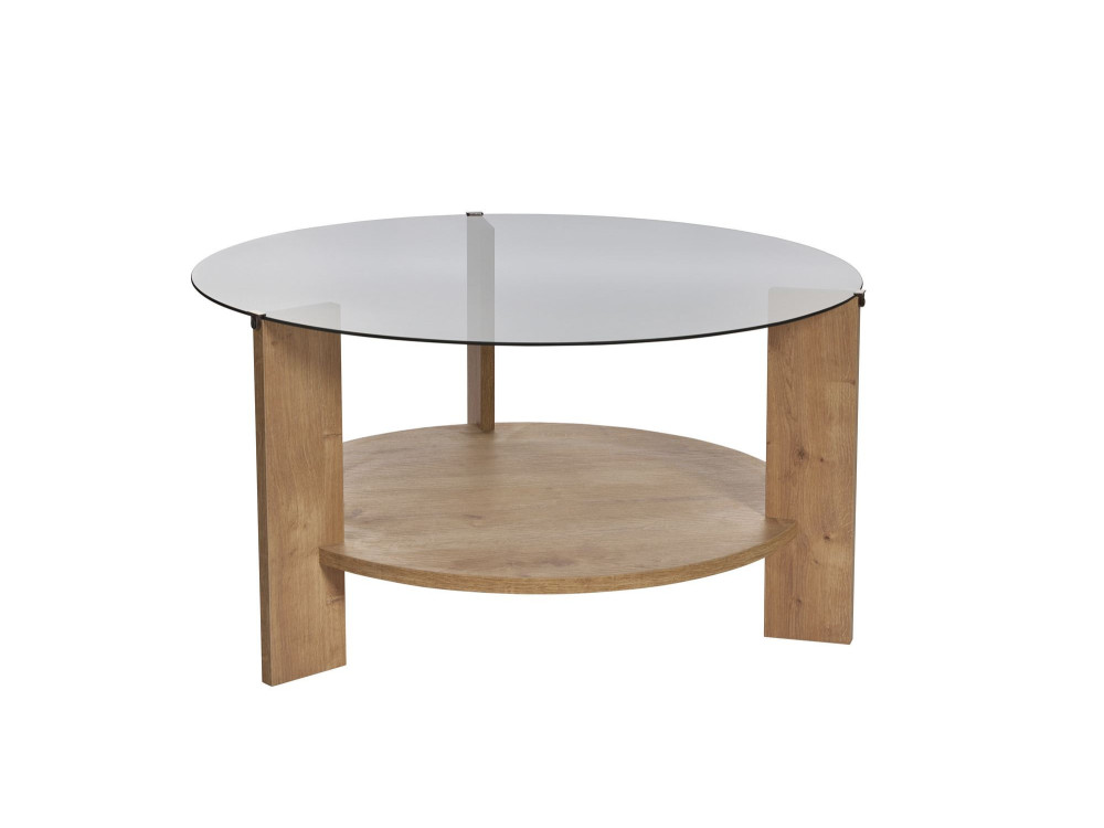 Couchtisch „Clara“ aus Holz – 75 x 75 x 40 cm – Saphir-Eiche