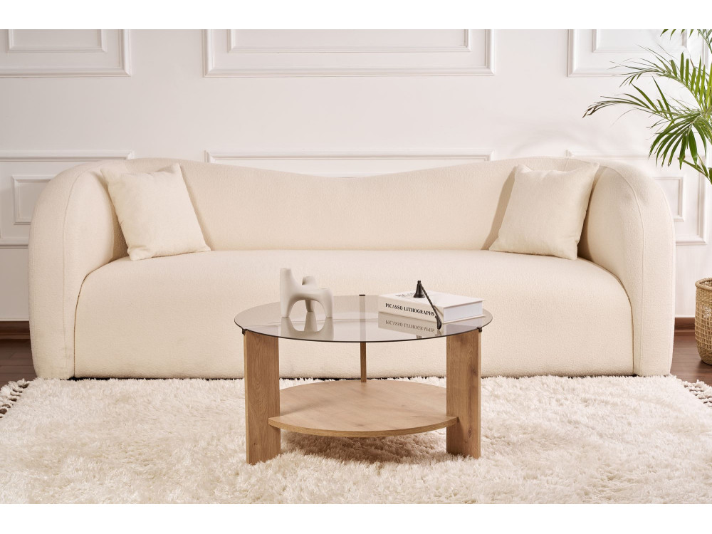 Couchtisch „Clara“ aus Holz – 75 x 75 x 40 cm – Saphir-Eiche