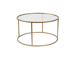 Couchtisch aus Metall „Aurum” – 80 x 80 x 43 cm – Transparent Gold