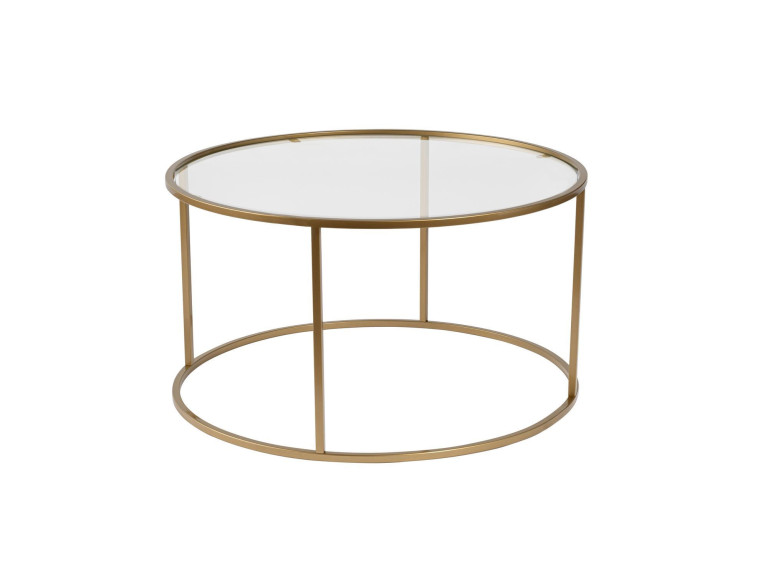 Couchtisch aus Metall „Aurum” – 80 x 80 x 43 cm – Transparent Gold