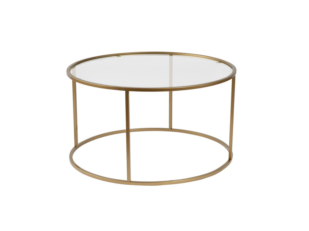 Couchtisch aus Metall „Aurum” – 80 x 80 x 43 cm – Transparent Gold