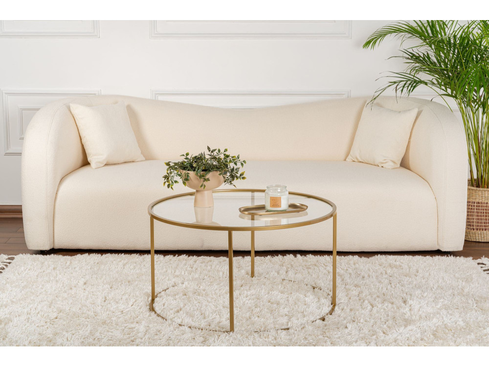 Couchtisch aus Metall „Aurum” – 80 x 80 x 43 cm – Transparent Gold