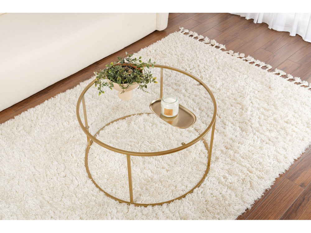 Couchtisch aus Metall „Aurum” – 80 x 80 x 43 cm – Transparent Gold