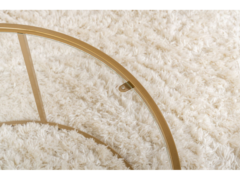 Couchtisch aus Metall „Aurum” – 80 x 80 x 43 cm – Transparent Gold