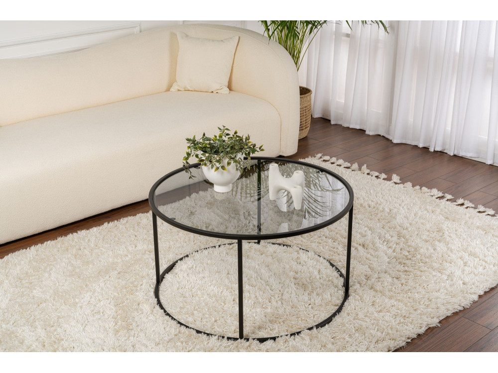 Couchtisch aus Metall „Aurum” – 80 x 80 x 43 cm – Schwarzgrau