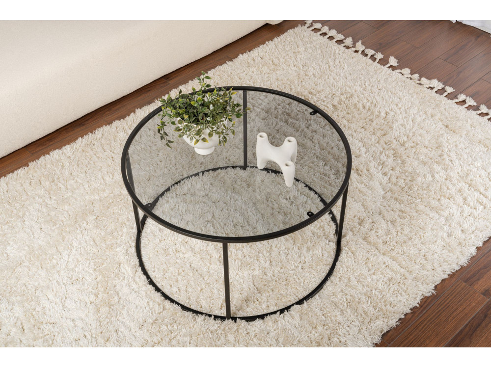 Couchtisch aus Metall „Aurum” – 80 x 80 x 43 cm – Schwarzgrau
