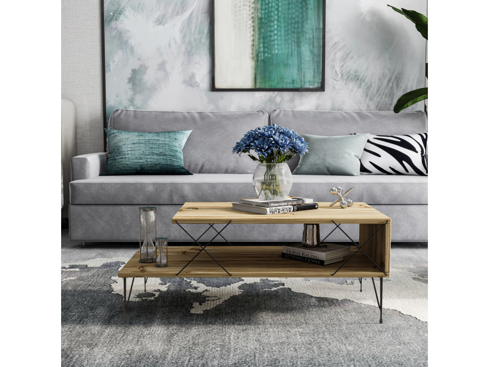 Couchtisch aus Holz "Loire" - 100 x 50 x 40 cm - Braun