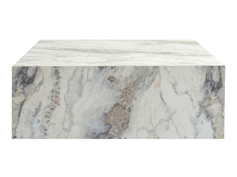 Couchtisch aus Holz „Prizma” – 90 x 90 x 35 cm – Marmor Freesia