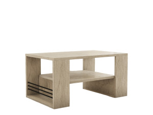 Couchtisch aus Holz "Iris" - 80 x 50 x 40 cm - Travertin