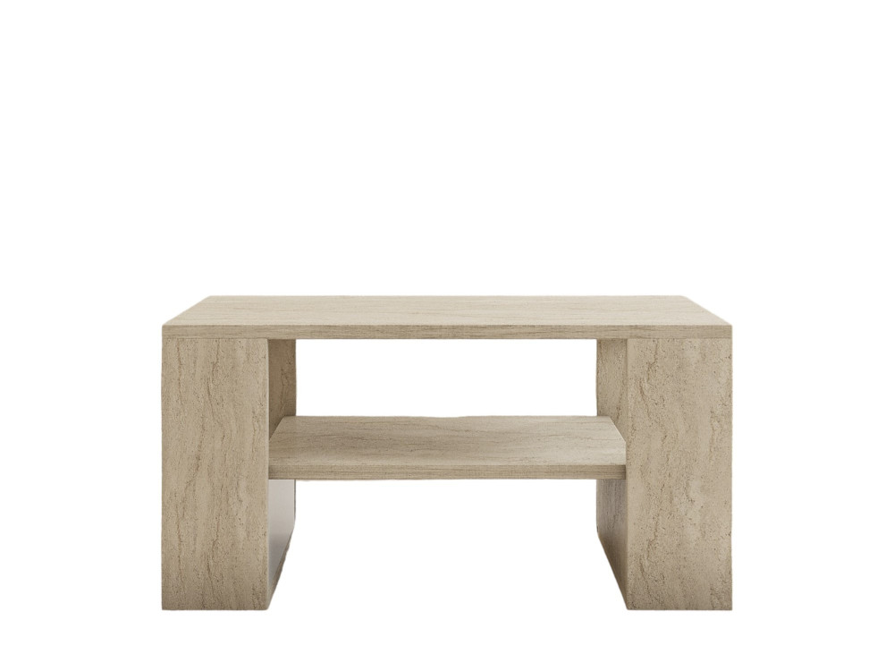 Couchtisch aus Holz "Iris" - 80 x 50 x 40 cm - Travertin