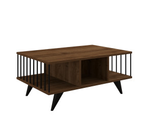 Couchtisch aus Holz "Bert" - 90 x 60 x 40 cm - Walnussholz