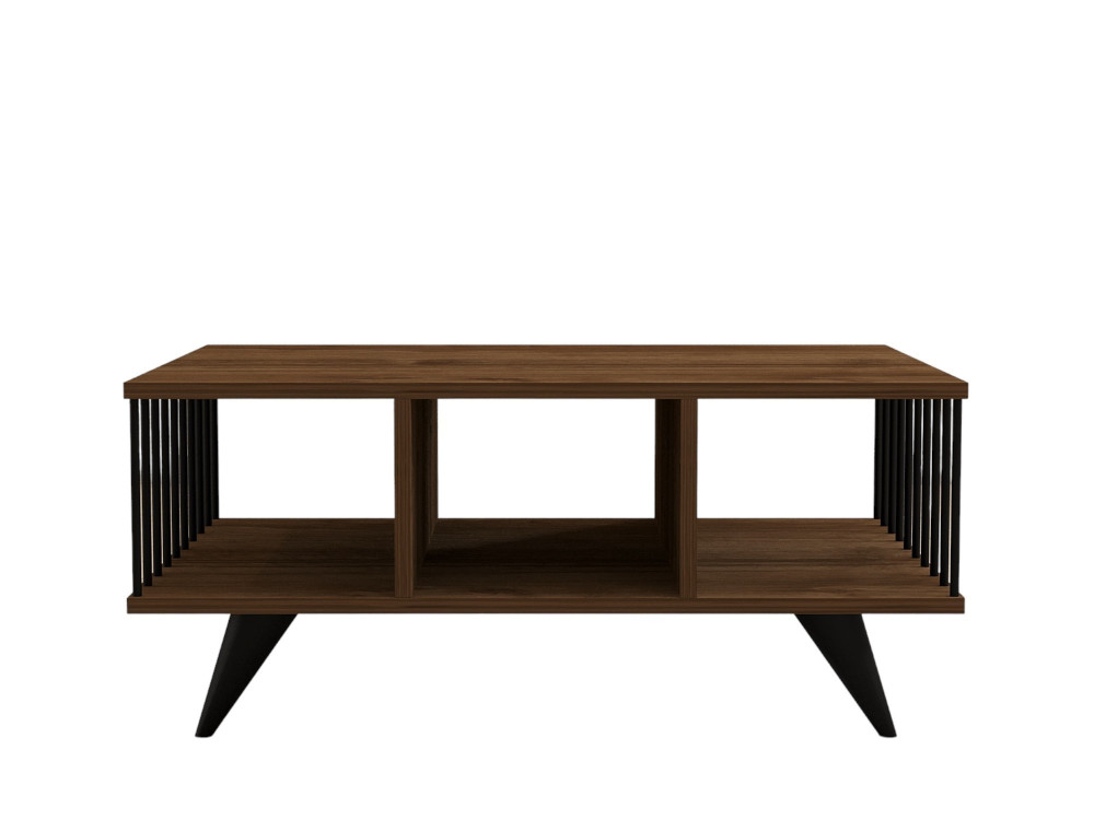 Couchtisch aus Holz "Bert" - 90 x 60 x 40 cm - Walnussholz