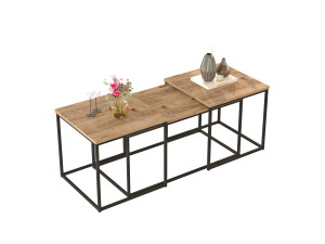 3er-Set Couchtische aus Holz "VG9" - 90 x 45 x 44 cm - Atlantikkiefer