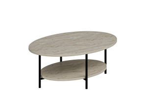 Holz-Couchtisch „Elis“ – 90 x 60 x 36 cm – Travertin