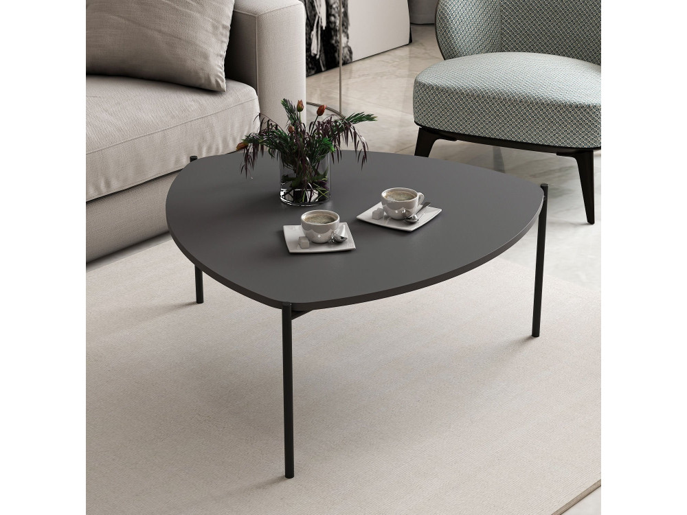 Couchtisch aus Holz "Lenny" - 90 x 89 x 40 cm - Anthrazit