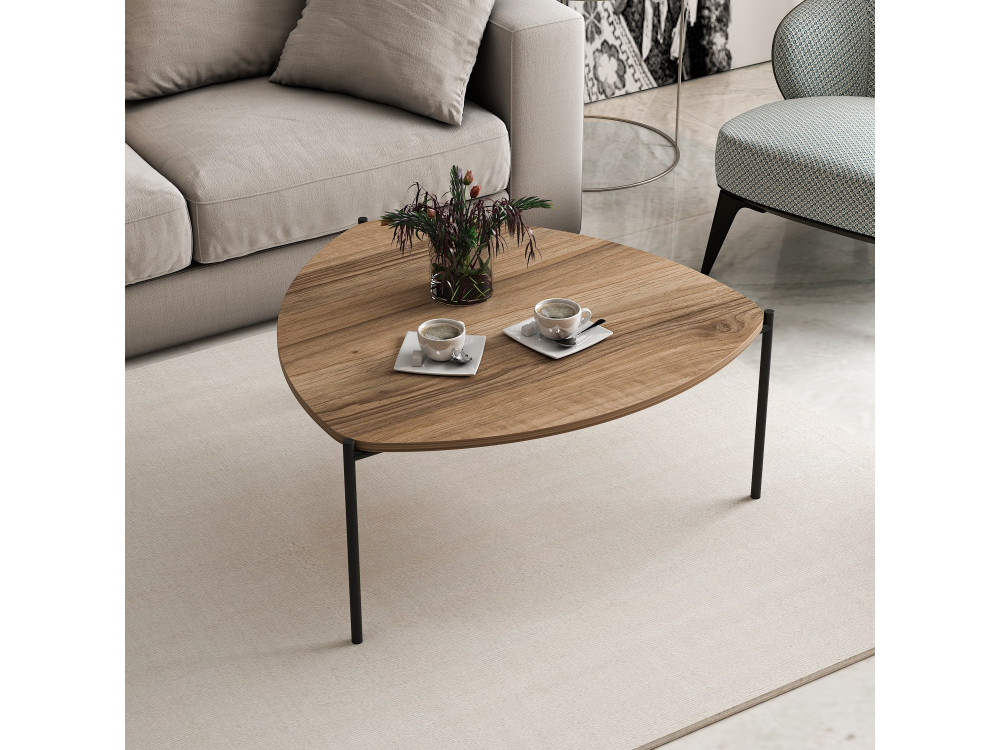 Couchtisch aus Holz "Lenny" - 90 x 89 x 40 cm - Walnussholz