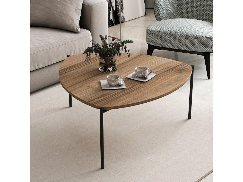 Couchtisch aus Holz "Lenny" - 90 x 89 x 40 cm - Walnussholz