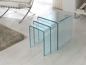 3er-Set Couchtische "Irene" - 42 x 42 x 42 cm - Transparent