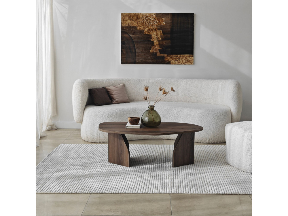 Holz Couchtisch "Rock" 100 x 60 x 35 cm - Nussbaum