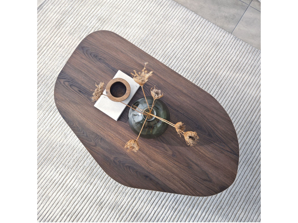 Holz Couchtisch "Rock" 100 x 60 x 35 cm - Nussbaum