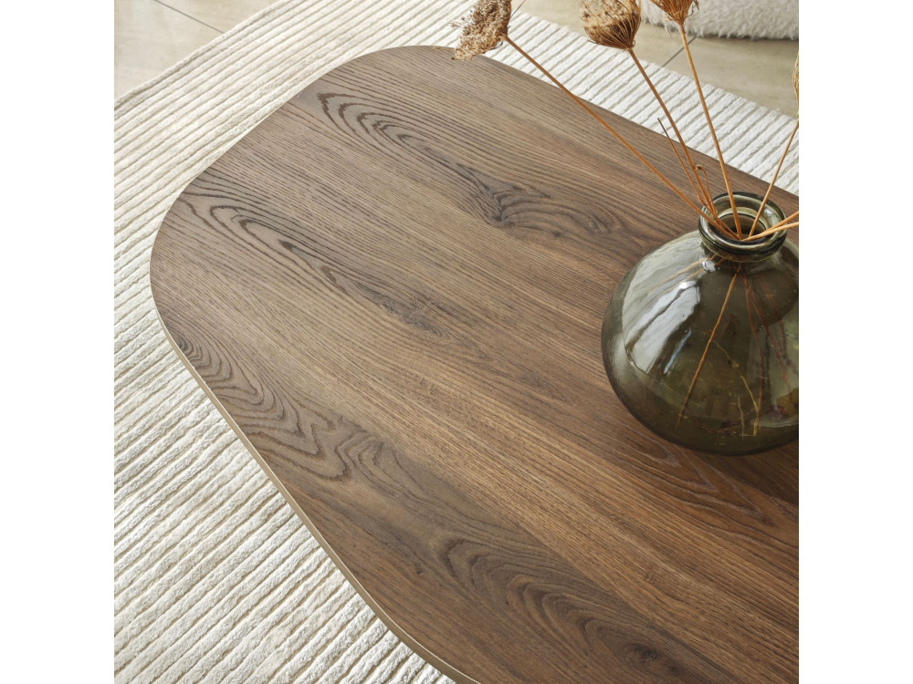 Holz Couchtisch "Rock" 100 x 60 x 35 cm - Nussbaum