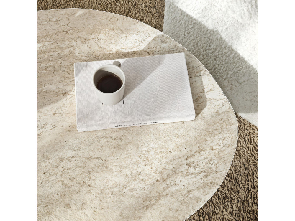 Couchtisch aus Holz "Rock" 100 x 60 x 35 cm - Travertin