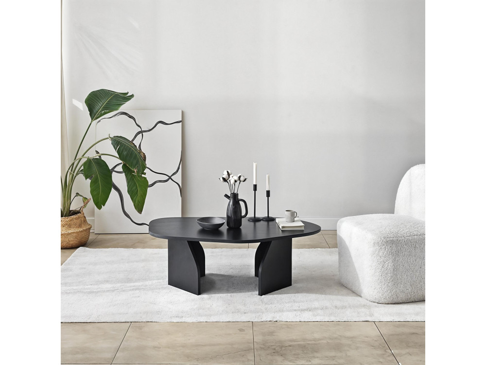 Couchtisch aus Holz "Rock" 100 x 60 x 35 cm - Schwarz