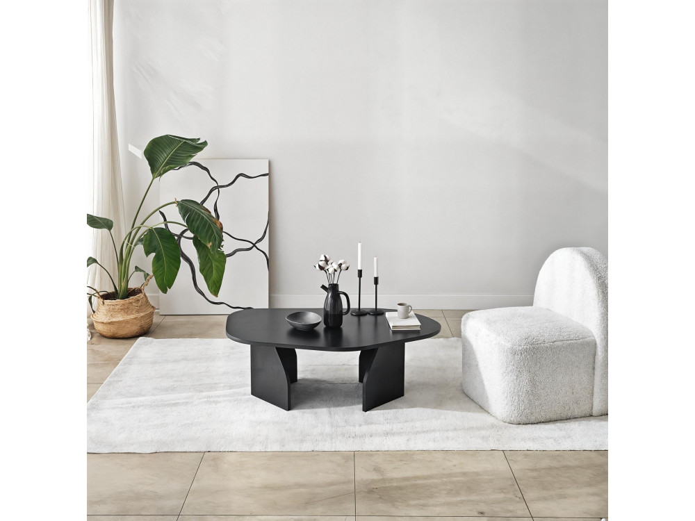 Couchtisch aus Holz "Rock" 100 x 60 x 35 cm - Schwarz