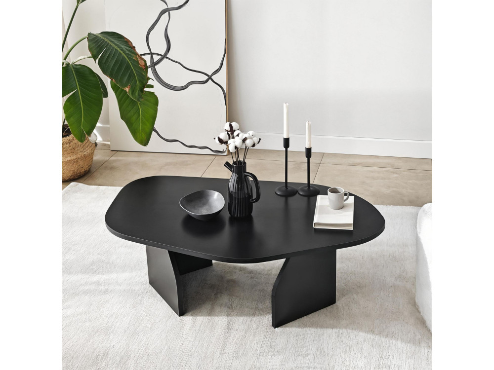 Couchtisch aus Holz "Rock" 100 x 60 x 35 cm - Schwarz