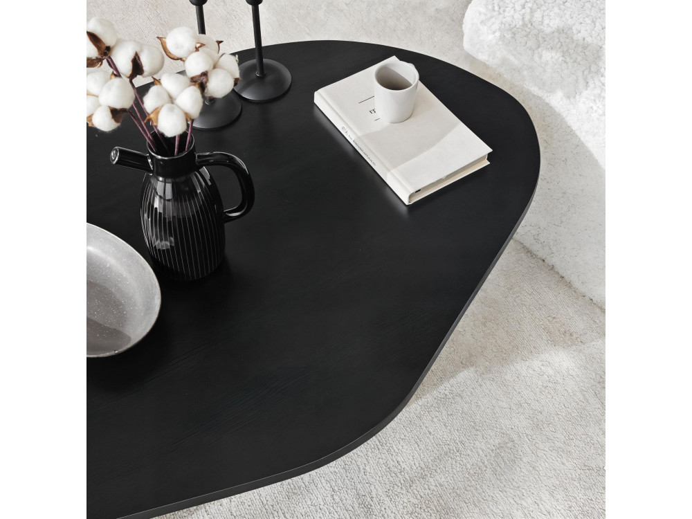 Couchtisch aus Holz "Rock" 100 x 60 x 35 cm - Schwarz