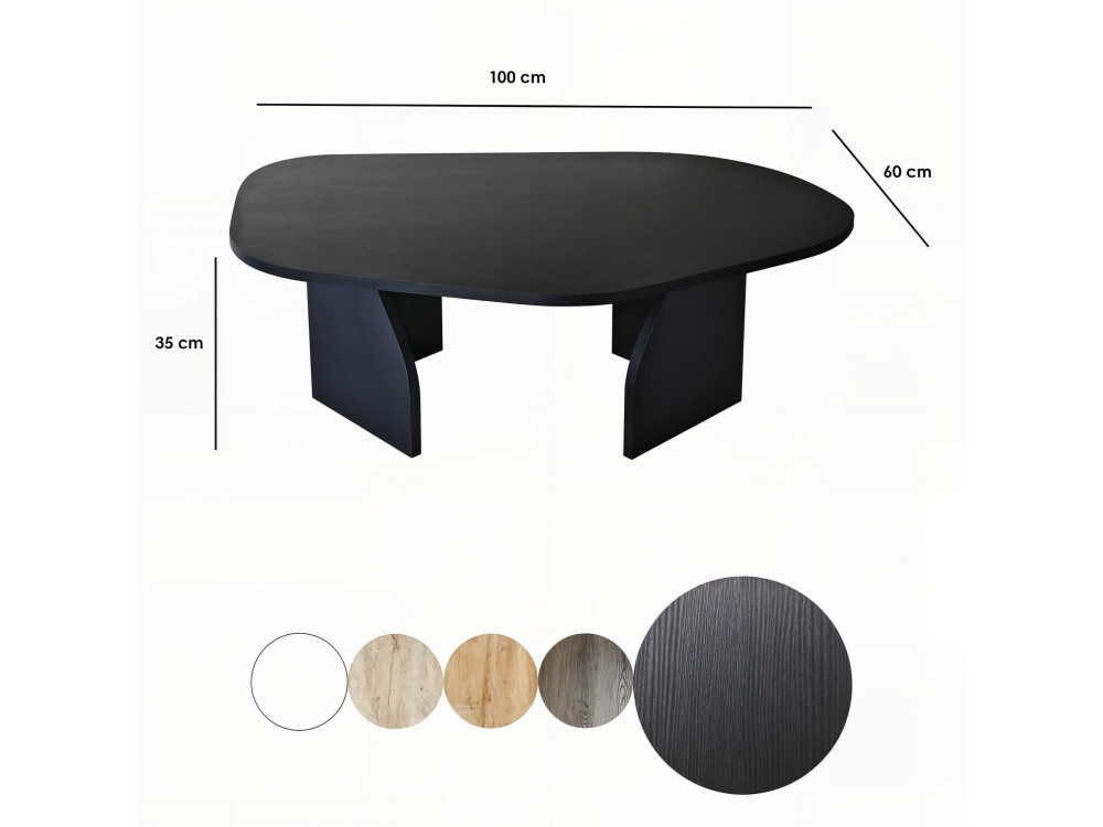 Couchtisch aus Holz "Rock" 100 x 60 x 35 cm - Schwarz