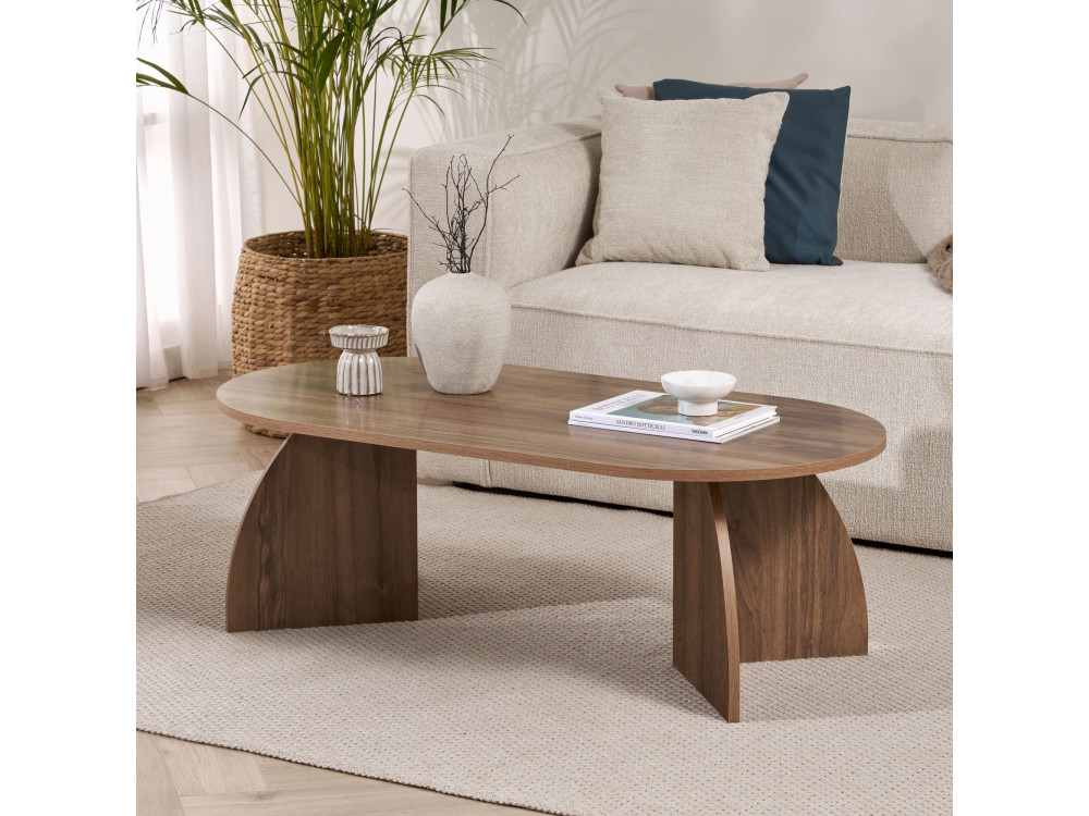 Holz Couchtisch "Melina" 120 x 60 x 40 cm - Nussbaum