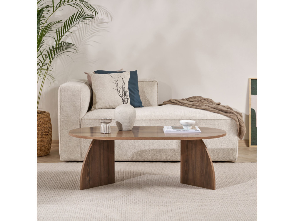 Holz Couchtisch "Melina" 120 x 60 x 40 cm - Nussbaum