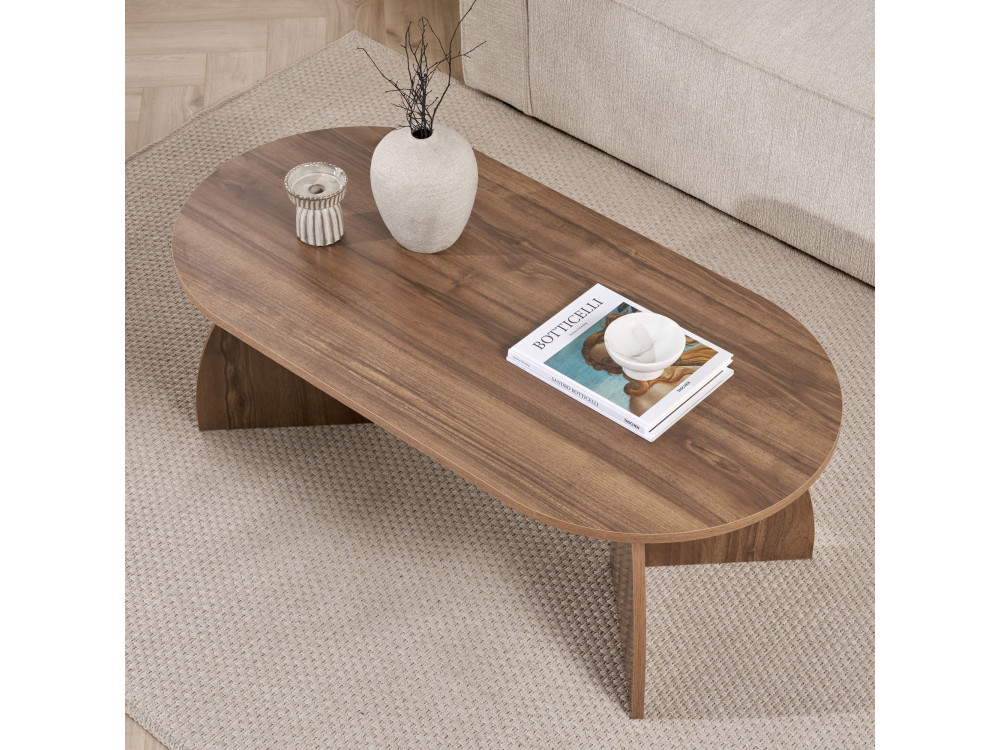 Holz Couchtisch "Melina" 120 x 60 x 40 cm - Nussbaum
