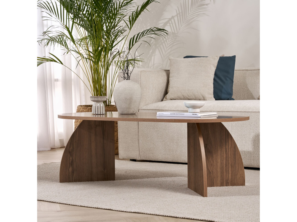 Holz Couchtisch "Melina" 120 x 60 x 40 cm - Nussbaum