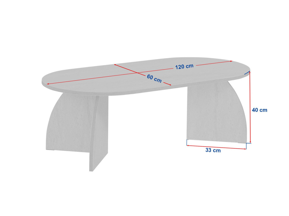 Holz Couchtisch "Melina" 120 x 60 x 40 cm - Nussbaum