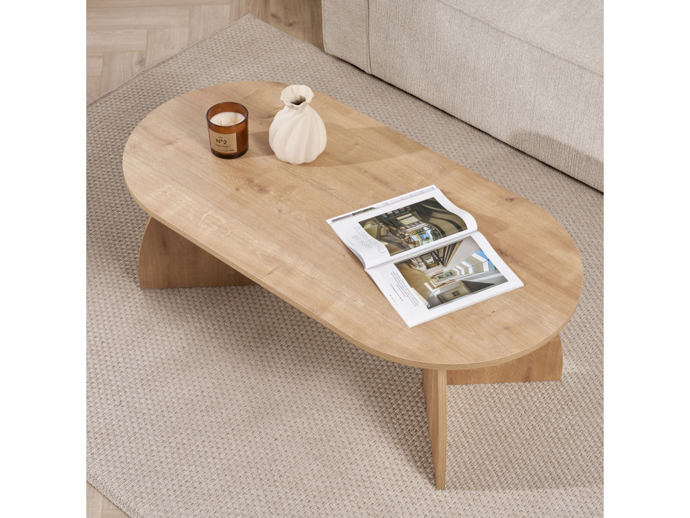 Couchtisch aus Holz "Melina" 120 x 60 x 40 cm - Saphir-Eiche