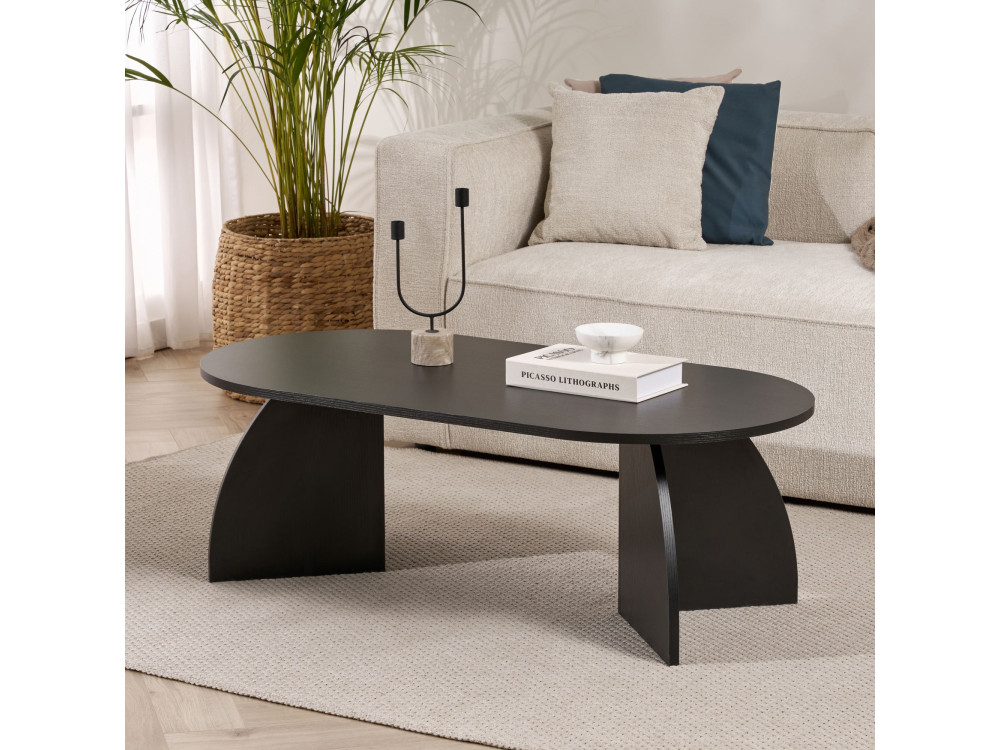 Couchtisch aus Holz "Melina" 120 x 60 x 40 cm - Schwarzes Holz