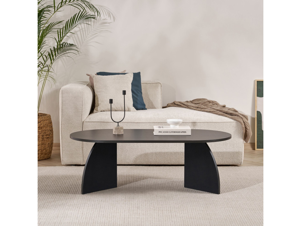 Couchtisch aus Holz "Melina" 120 x 60 x 40 cm - Schwarzes Holz