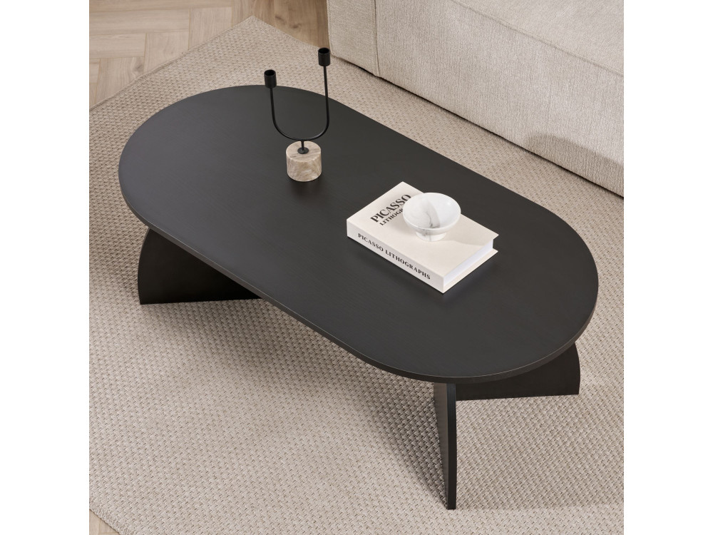 Couchtisch aus Holz "Melina" 120 x 60 x 40 cm - Schwarzes Holz