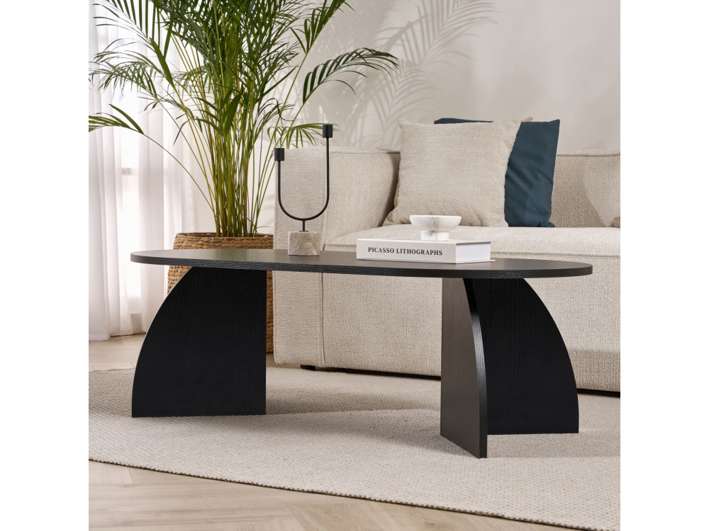 Couchtisch aus Holz "Melina" 120 x 60 x 40 cm - Schwarzes Holz