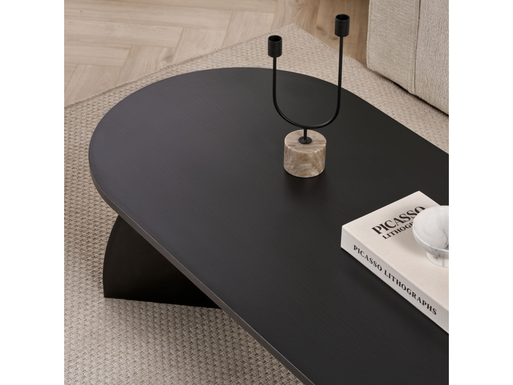 Couchtisch aus Holz "Melina" 120 x 60 x 40 cm - Schwarzes Holz