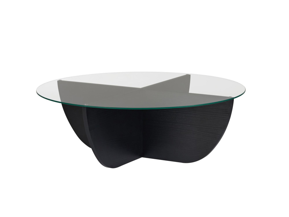 Couchtisch aus Glas "Liya" 90 x 90 x 30 cm - Holz Schwarz