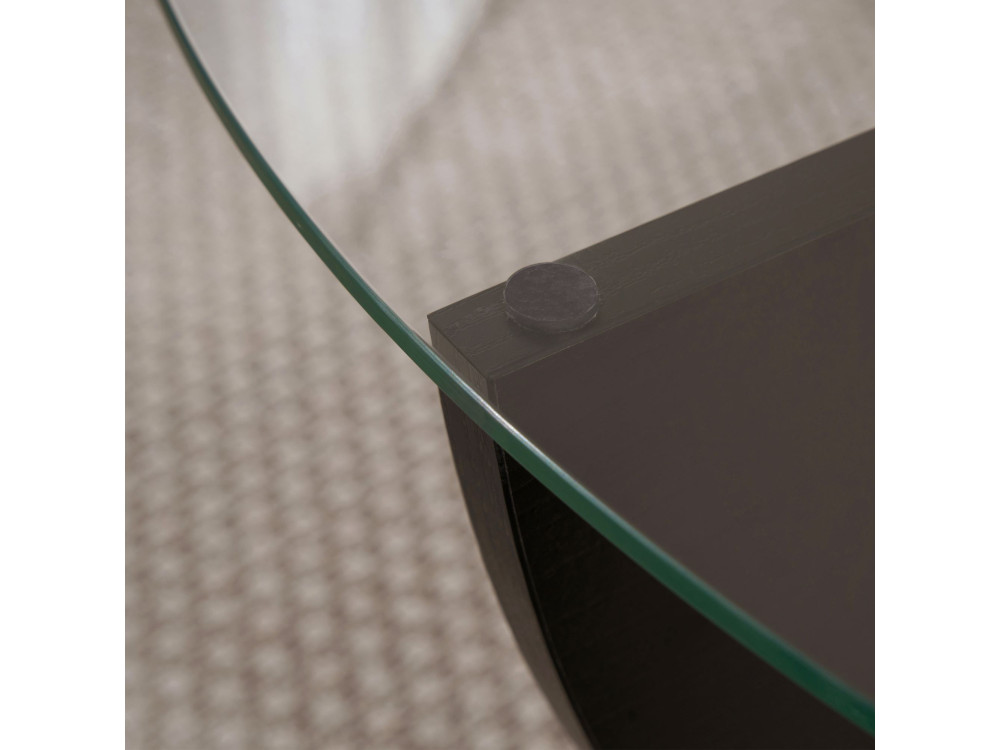 Couchtisch aus Glas "Liya" 90 x 90 x 30 cm - Holz Schwarz