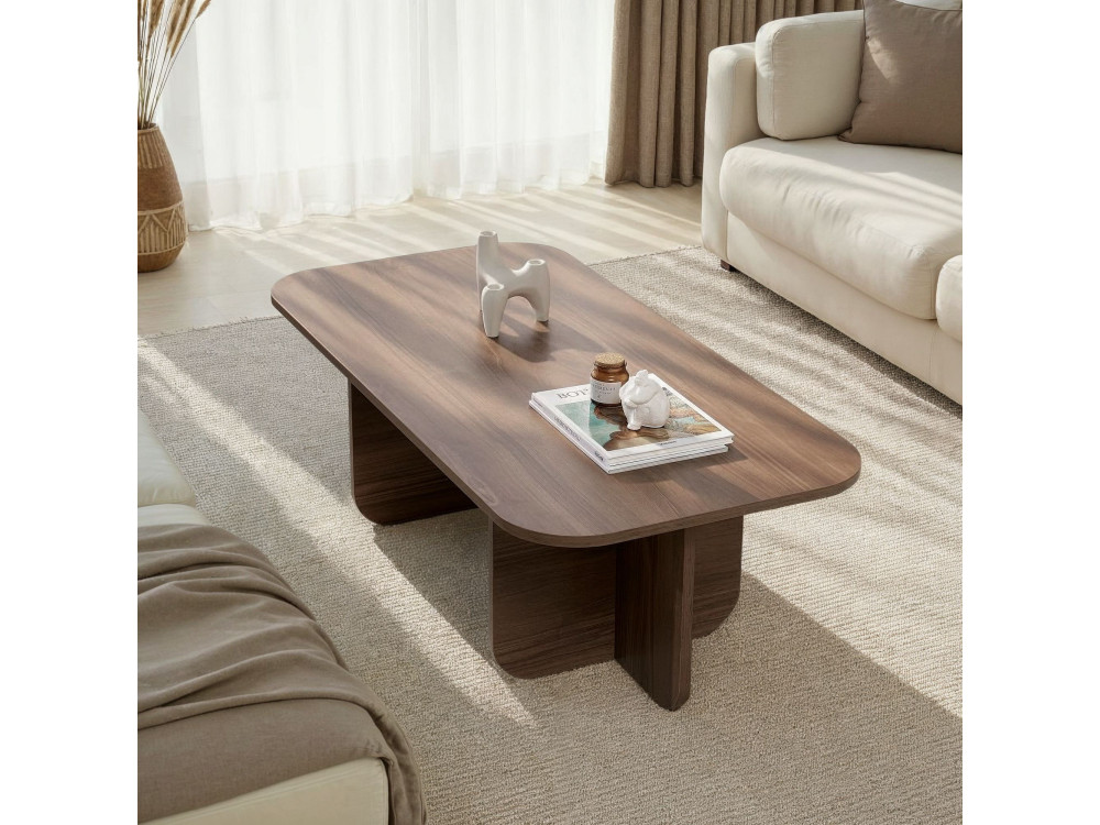 Couchtisch aus Holz "Akira" 120 x 60 x 41 cm - Walnussholz