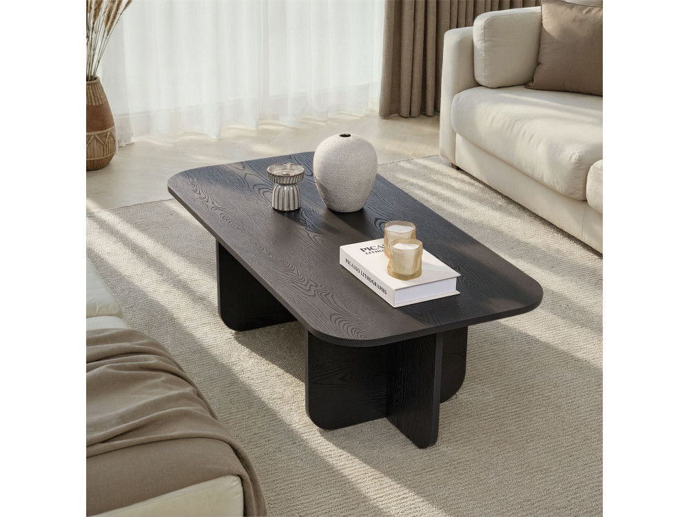 Couchtisch aus Holz "Akira" 120 x 60 x 41 cm - Schwarzes Holz