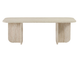 Couchtisch aus Holz "Akira" 120 x 60 x 41 cm - Travertin