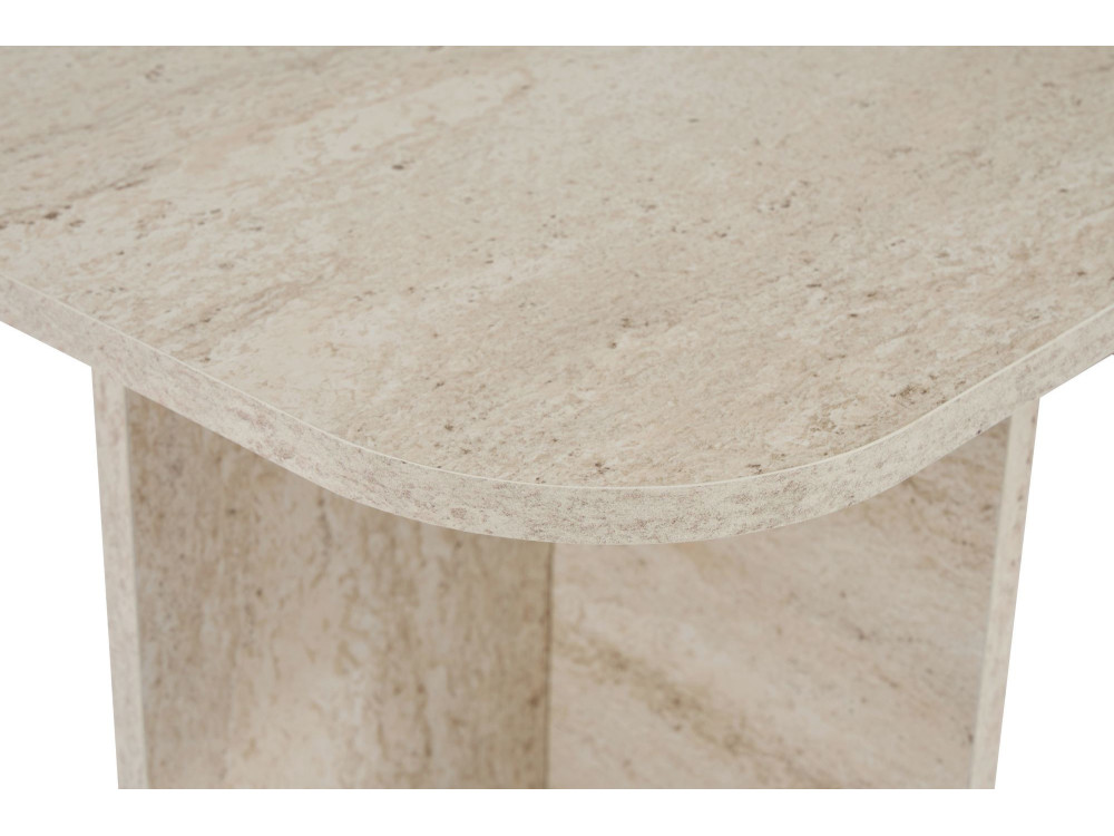 Couchtisch aus Holz "Akira" 120 x 60 x 41 cm - Travertin